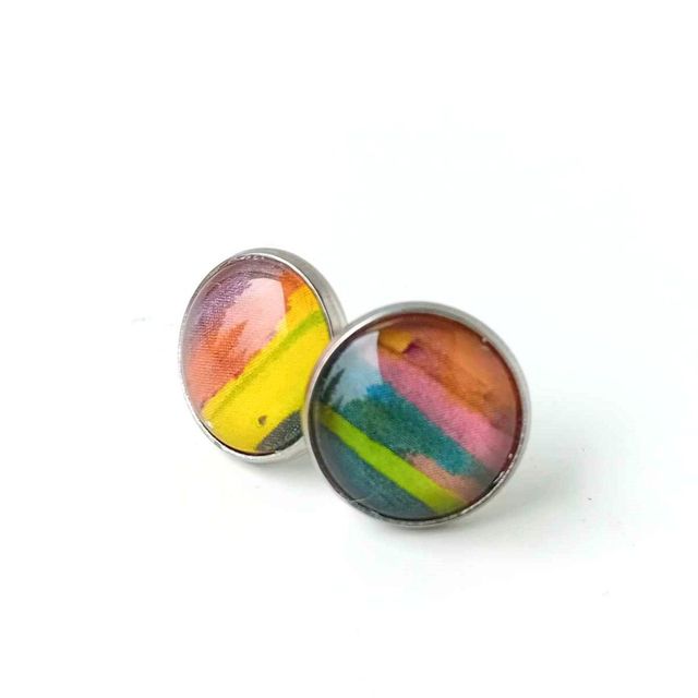 Puces d&#039;oreilles en PAPIER recyclé - Ecorce- Pièces Artisanales et Uniques   