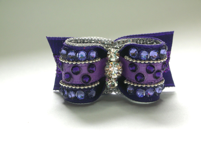 Noeud pour petit yorkshire simple coque-strass