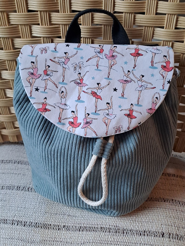 sac à dos velours bleu / danseuse