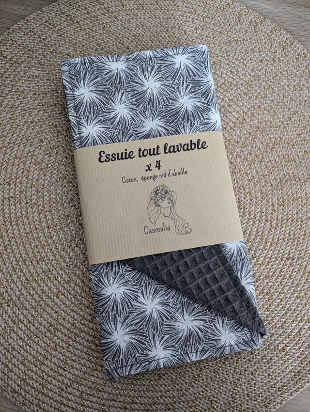 Essuies tout lavables gris