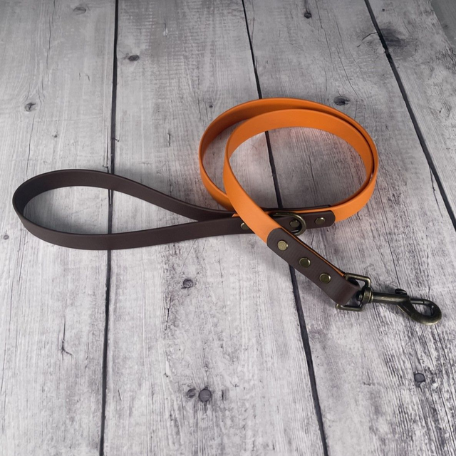 Burnt Orange &amp; Espresso Waterproof BioThane® Lead