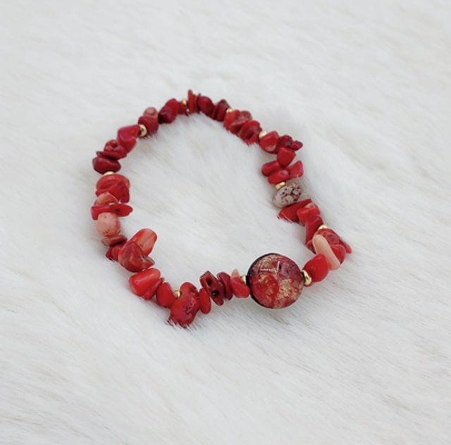 Bracelet "Eclat Naturelle" et Corail