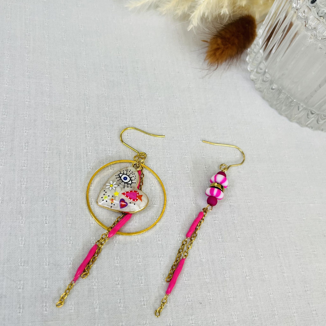 Boucles d’oreilles asymétriques #BODFUN002