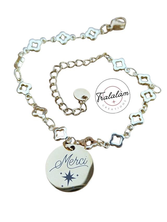 ✨Bracelet doré MERCI - Porte-Bonheur✨(77BRA)