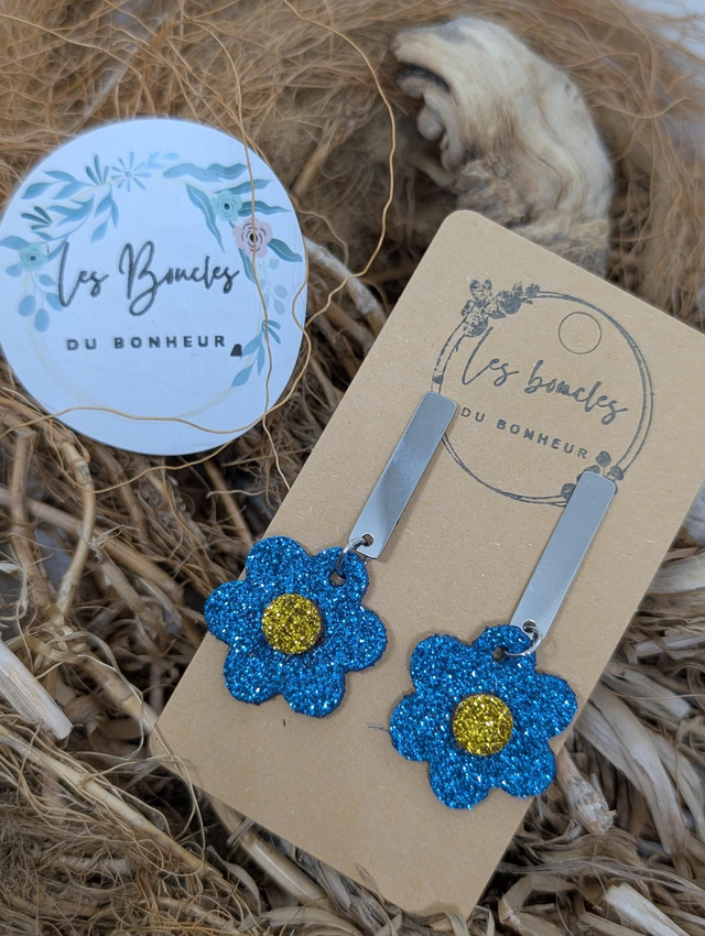 Marguerite m1101 bleu paillettes 