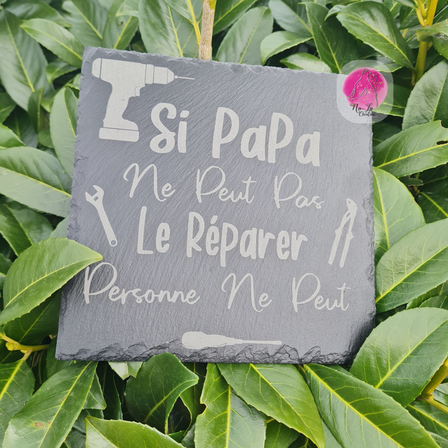 Ardoise gravé - Cadeau personnalisé pour papa bricoleur