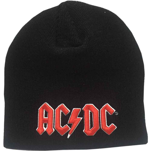 AC/DC UNISEX BEANIE HAT: RED 3D LOGO