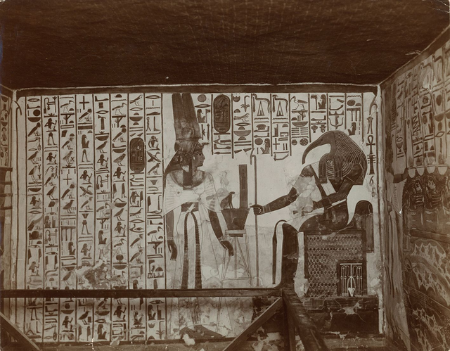 Hiéroglyphes de la tombe de Néfertari, Égypte, c.1870