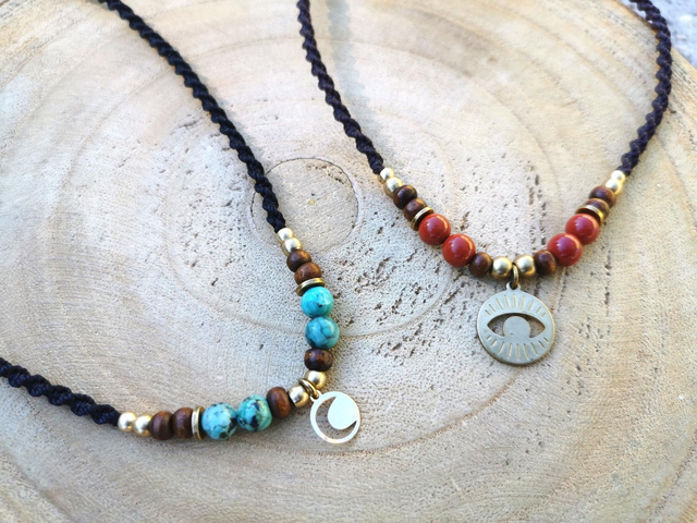 Collier fin ~ Coloris &amp; pierre au choix