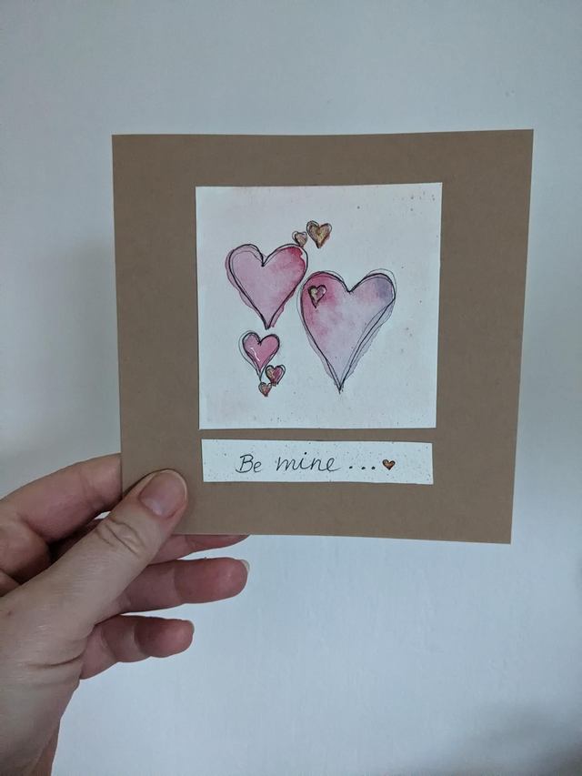 Hand Painted Valentine's Card - Mine