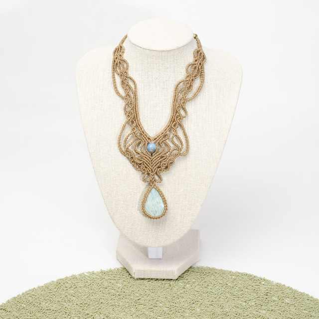 Collier amazonite marron châtain
