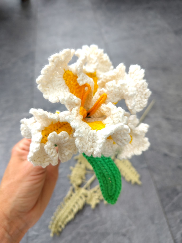crochet crafts - Hand-Crocheted Cotton Iris Bloom (Made to order - allow 3 weeks craft time)