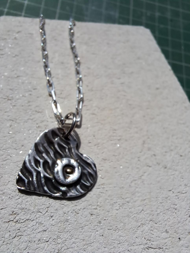 Silver &amp; gold wave heart 