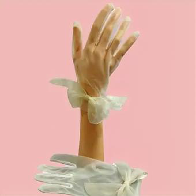 Gants courts à nœud organza