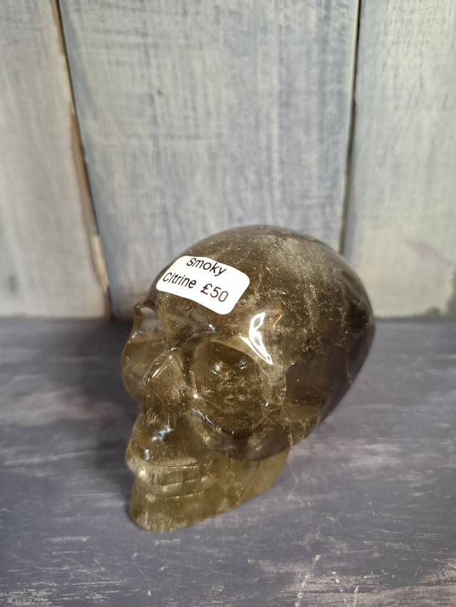 Smoky Citrine Skull 