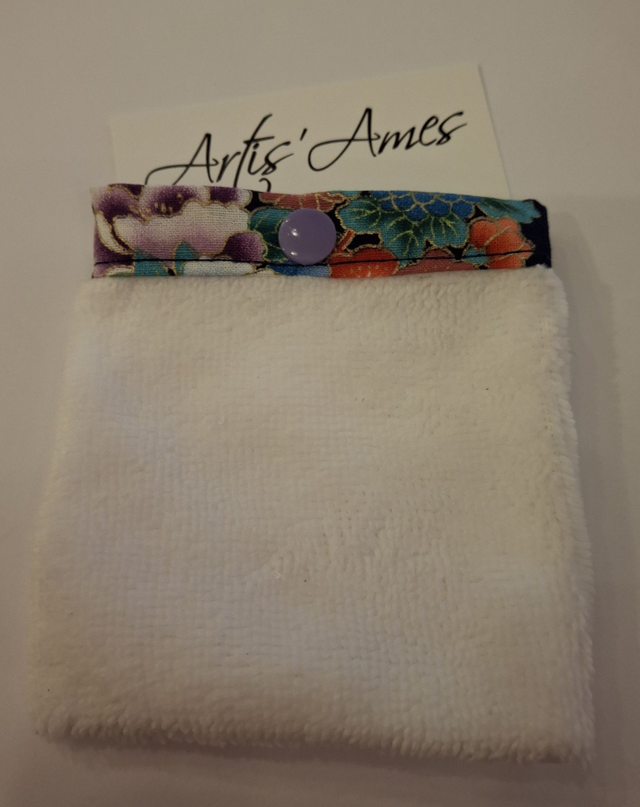 Pochette recycle savon Fleurs japonaises et Papillon