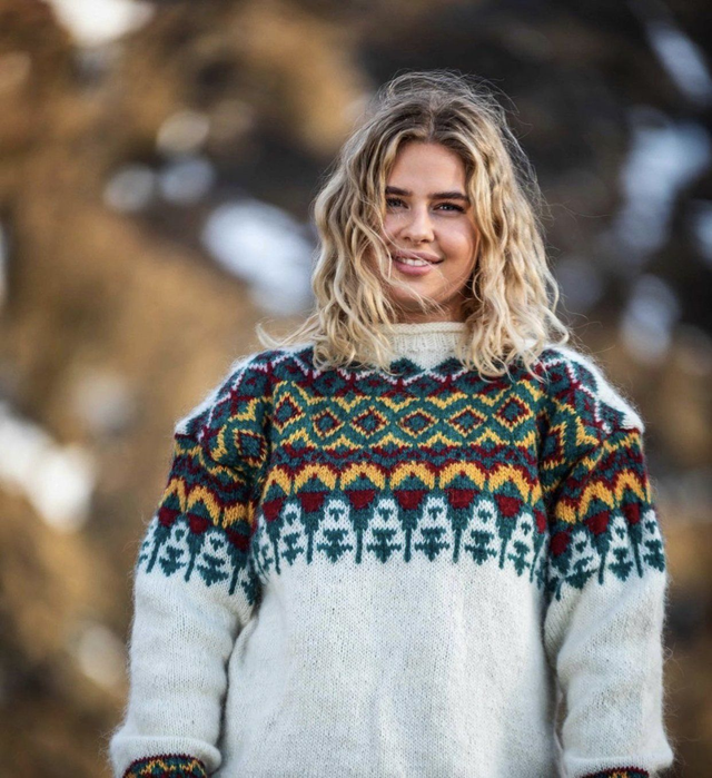 Matoaka Sweater Kit - Col 04 (Petrol, Red &amp; Yellow) - Wool &amp; Pattern - Linka Neumann