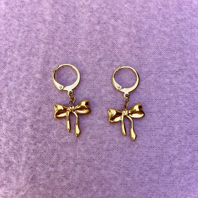 Boucles d'oreilles noeud doré 🎀