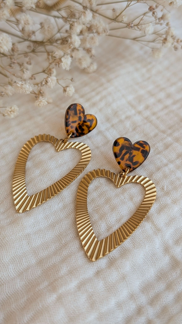 Boucles d'oreilles THELMA terrazzo façon léopard