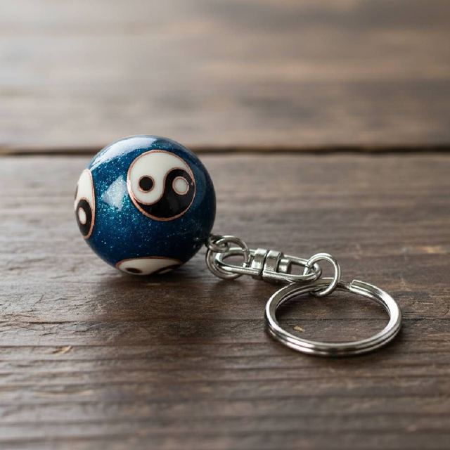 Portachiavi in Metallo a Sfera Ying Yang Tao 