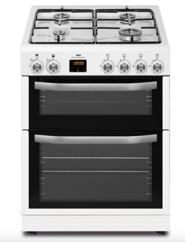 NWMID63GW 60cm Twin Cavity Gas Cooker - White