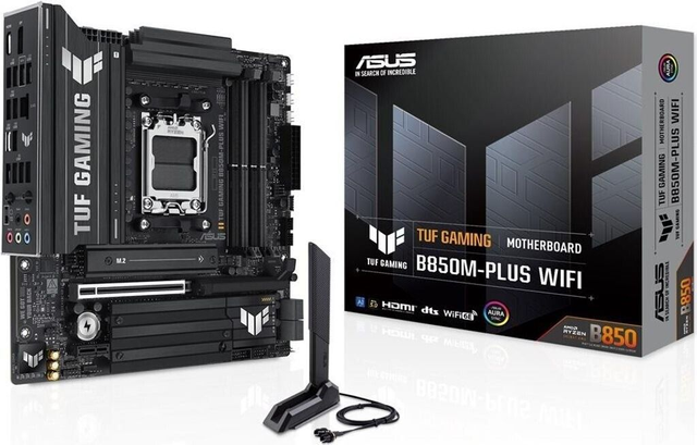 02.2.0109 – Scheda Madre ASUS TUF GAMING B850M‑PLUS WIFI – Micro‑ATX mid‑range nera con WiFi 7 per Ryzen 7000/8000/9000