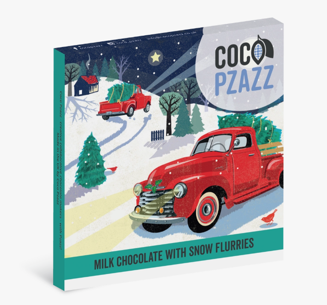 Coco Pzazz - Rocket68 Christmas Milk Chocolate with Snow Flurries Bar 80g