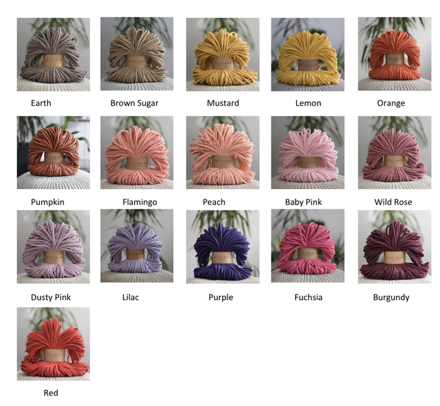 Cotton yarn colour chart