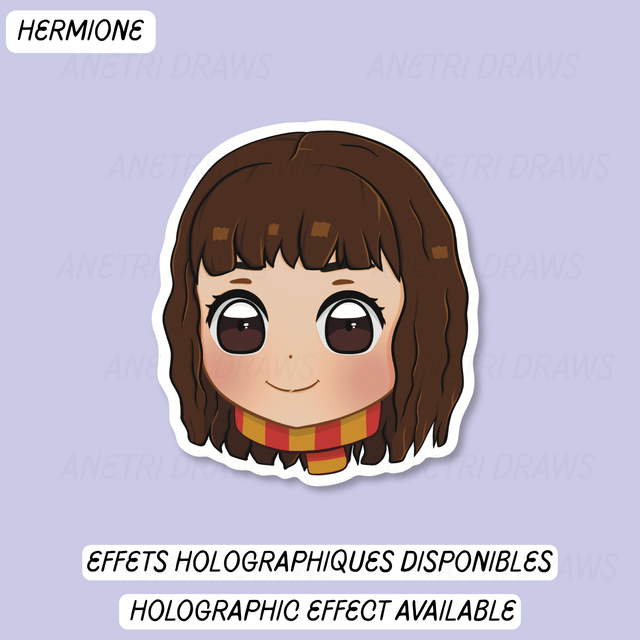 Sticker visage mignon Harry Potter | Hermione