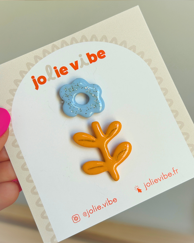 Fleurs - Duo de pin's