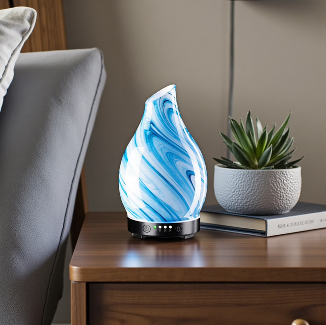 Blue Swirl Glass Electric Mist Diffuser
