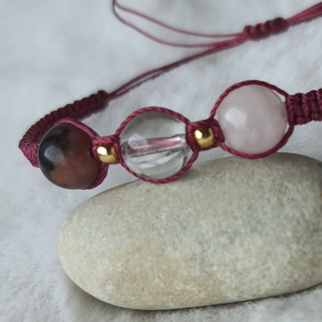 Bracelet Synergie 3 pierres "Cœur de lumière"