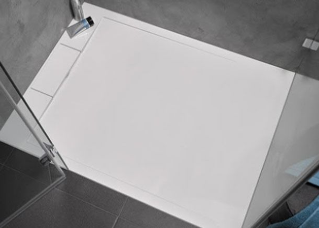 Marmor-Polymer, superflach mit Randablauf 100x140cm Duschwanne