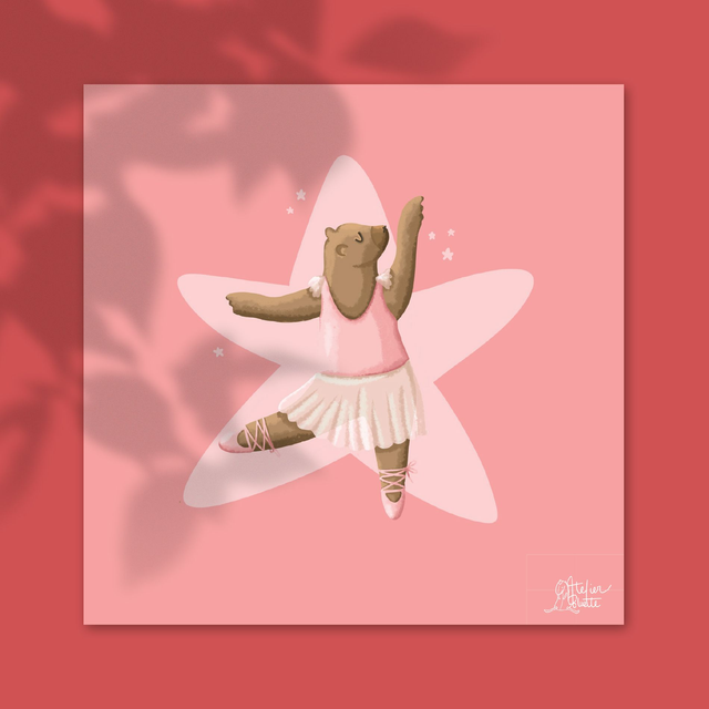 Danseuse Ourse - 20 x 20 cm