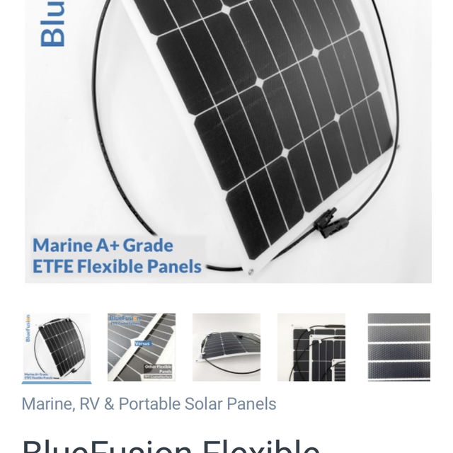 Blue fusion flexible Marine grade A+ solar panels 20w 40w 60w