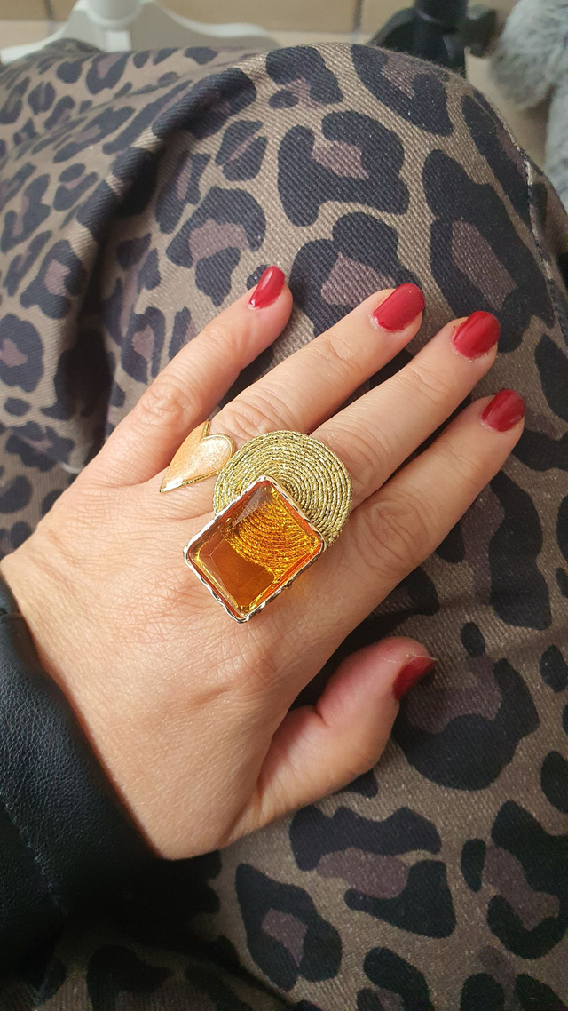 Bague Tourbillons orange pâle