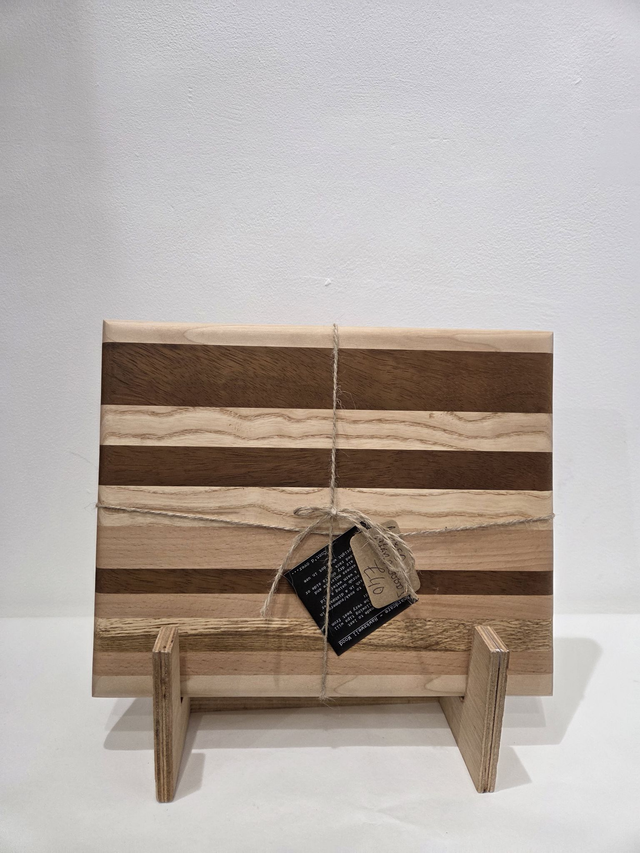 Small Mixed Hardwood Striped Wooden Chopping Board - AH-007