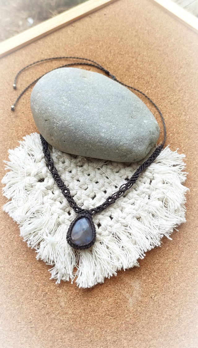 Collier bleu avec agate