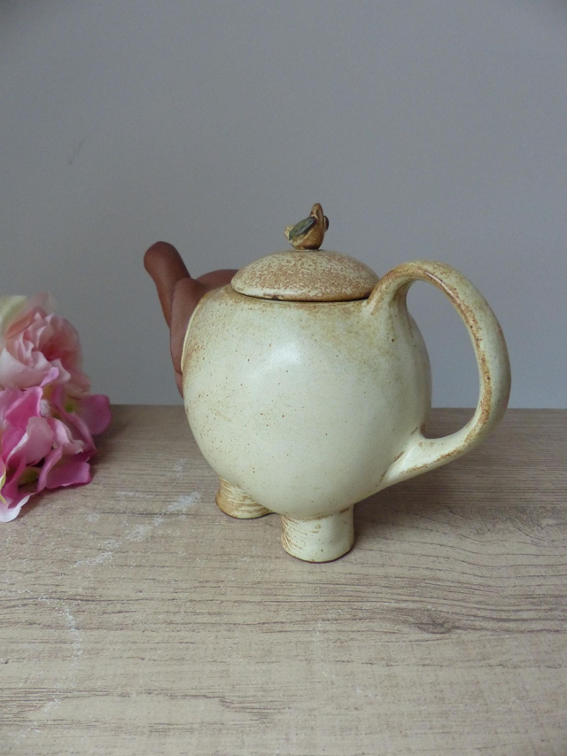 Théière Éléphant Zoomorphe en Grès – Fabriquée au Japon – Pièce Artisanale Vintage – Collection Animaux, Cadeau Original pour Amateur de Thé