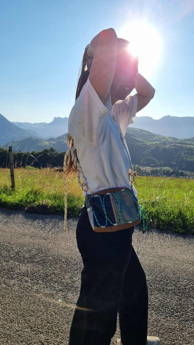 Sac upcycling dominante vert et gris