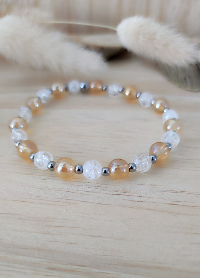 Bracelet "Révélateur et Amplificateur" Cristal de roche craquelé
