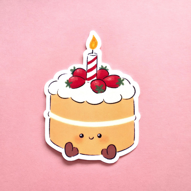 Birthday cake - Laminated sticker