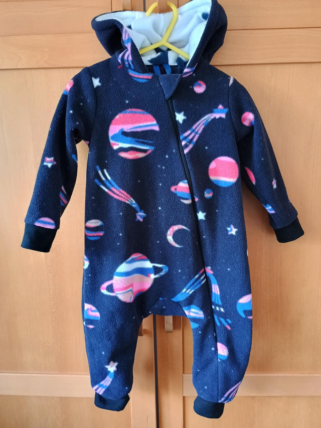 Coverall - 12 mth (80 cm).   Planets fleece