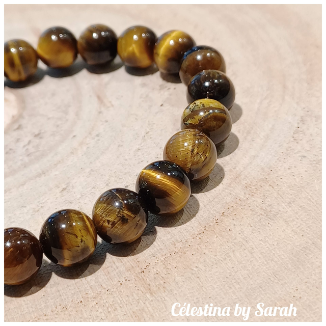 Bracelet Oeil de Tigre 8mm Taille Homme