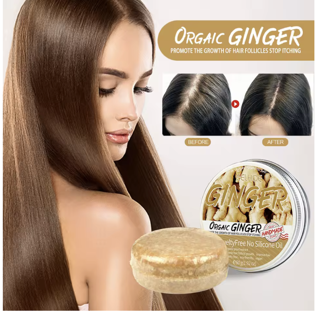 Shampoing solide Gingembre – Cheveux brillants et forts