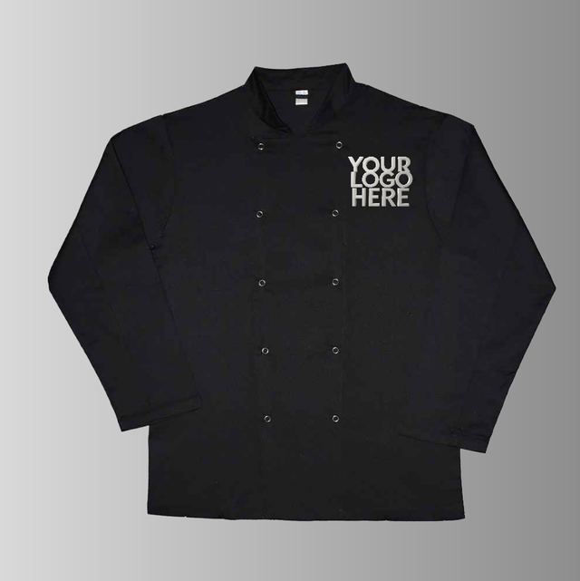 Customised Long-Sleeve Chef Jackets – Black & White