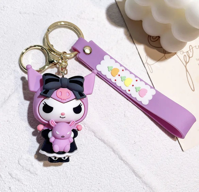 0382- Sanrio - Kuromi met zwart/grijze strik