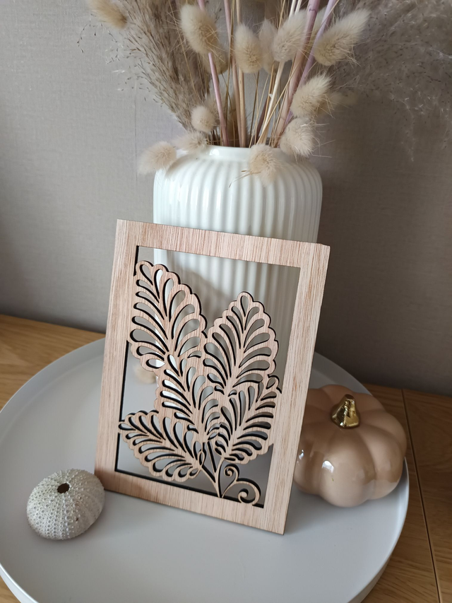 Décoration murale feuille en bois 