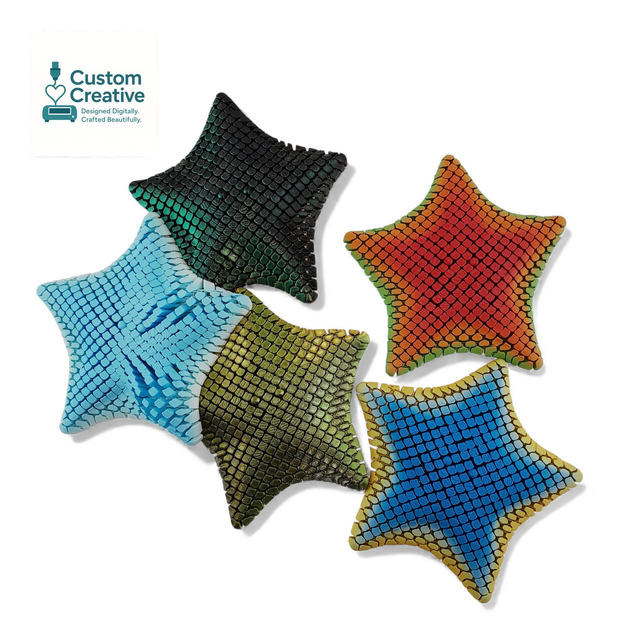 Flexi Starfish Fidget – Articulated 3D Printed Sensory Toy – Sea Creature Fidget Star