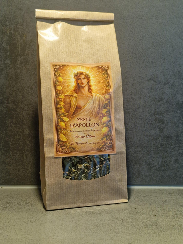 Zeste d'Apollon - infusion aromatisée de plantes et huiles essentielles 100g